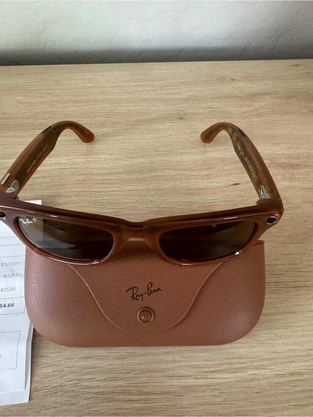 Ray-Ban Meta Wayfair Brown Frame Sunglasses with Brown Case new